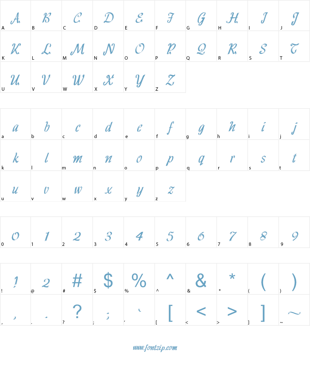 HFF Ribbon Font Character